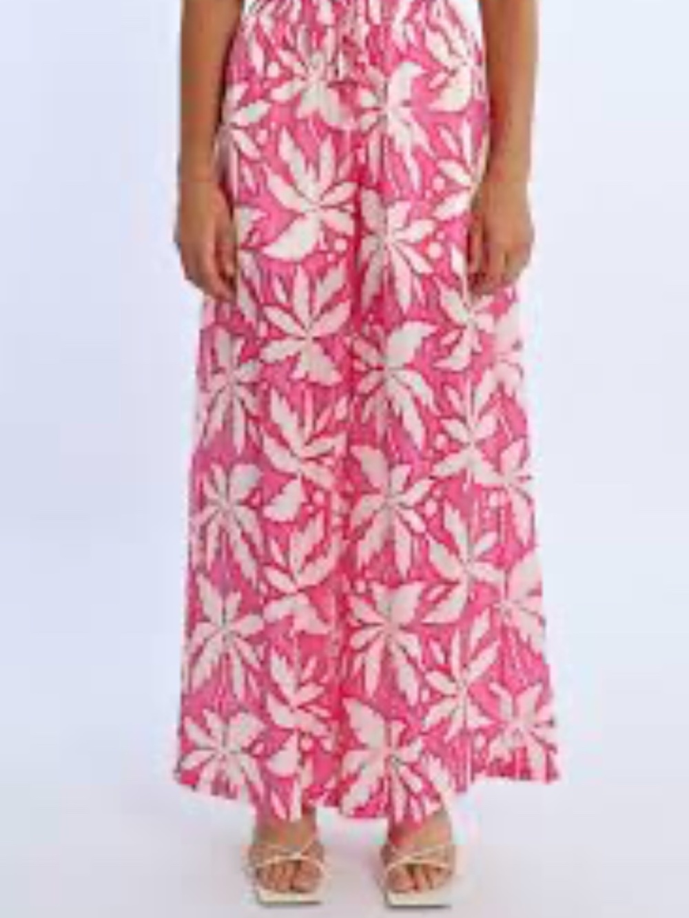 Paradise NWT Pink Pattern Wide Leg Pants Size Large